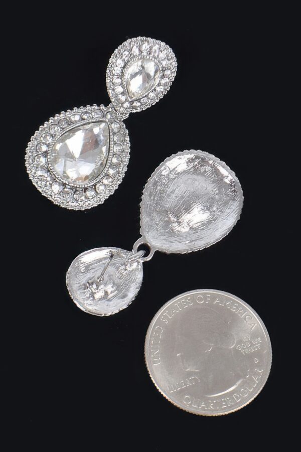 Rhinestone Dangle Earrings – Mixed Metal Drop