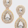 Rhinestone Dangle Earrings – Mixed Metal Drop