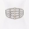 Wide Rhinestone Lattice Waist Belt with Metal Rings