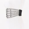 Wide Rhinestone Lattice Waist Belt with Metal Rings