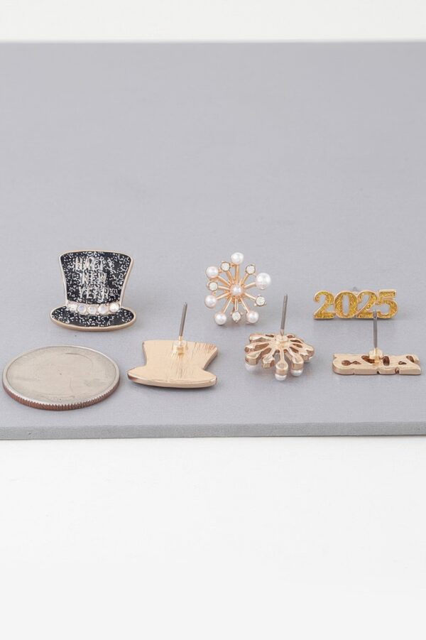 2025 New Year Earrings Set – Four Festive Designs