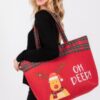 Oh Deer Reindeer Christmas Tote Bag – Red Polyester
