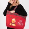 Oh Deer Reindeer Christmas Tote Bag – Red Polyester