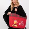 Oh Deer Reindeer Christmas Tote Bag – Red Polyester