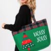 Holly Jolly Lettering Christmas Tree Tote Bag