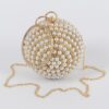 Pearl Sphere Clutch with Gold Chain