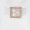 Plus Size Clear PVC Belt with Rhinestone Buckle