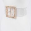 Plus Size Clear PVC Belt with Rhinestone Buckle