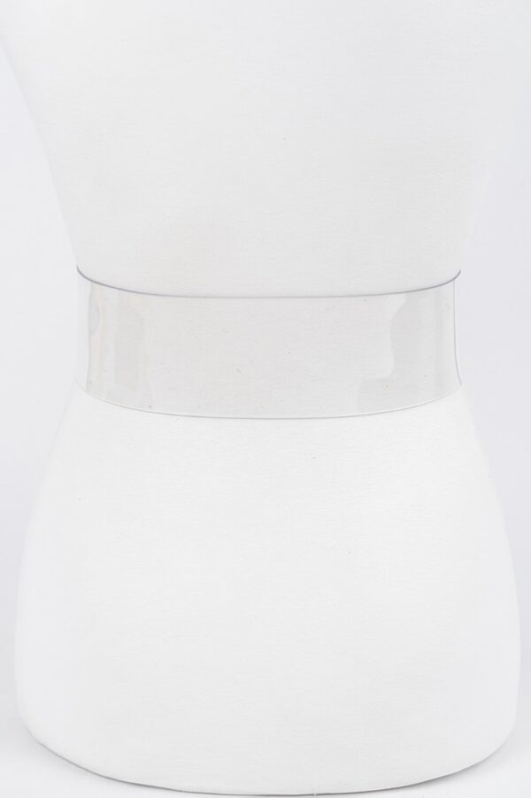 Plus Size Clear PVC Belt with Rhinestone Buckle