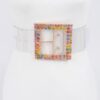 Plus Size Clear PVC Belt with Rhinestone Buckle