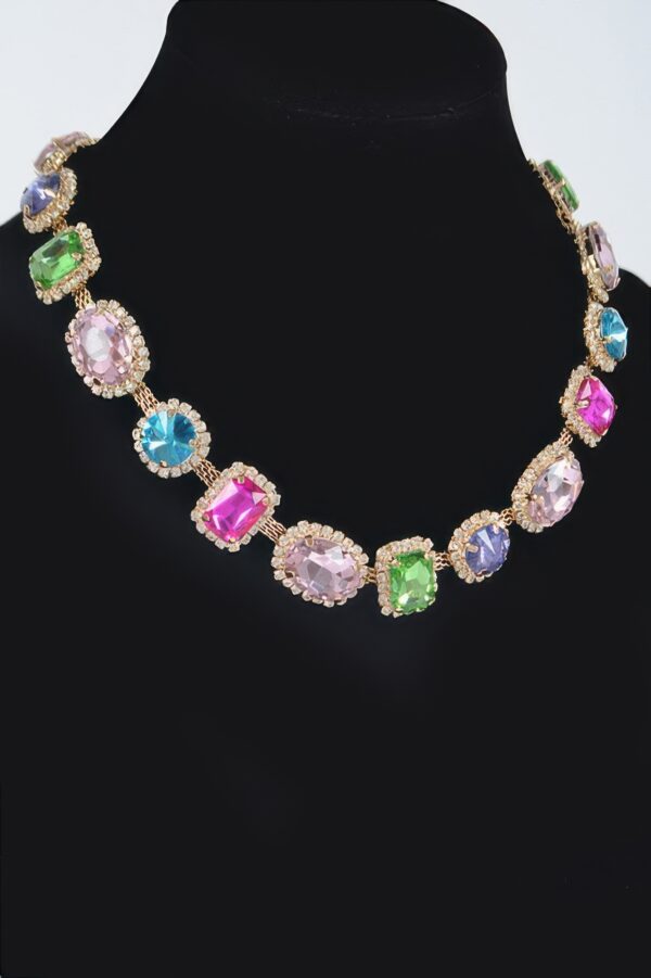 Mixed-Shape Stone Necklace – Multicolor