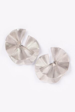 Polished Circular Metal Earrings – 1.5 x 1.75 in