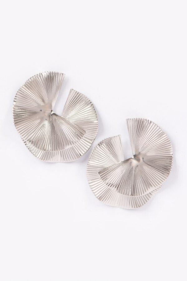 Polished Circular Metal Earrings – 1.5 x 1.75 in