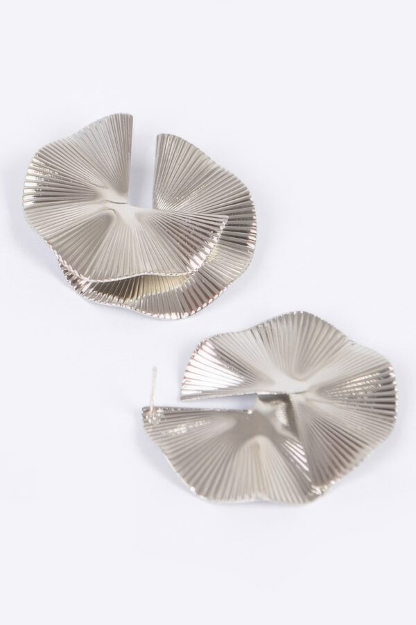 Polished Circular Metal Earrings – 1.5 x 1.75 in