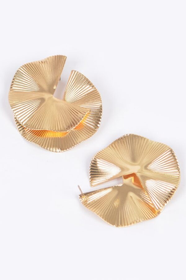Polished Circular Metal Earrings – 1.5 x 1.75 in
