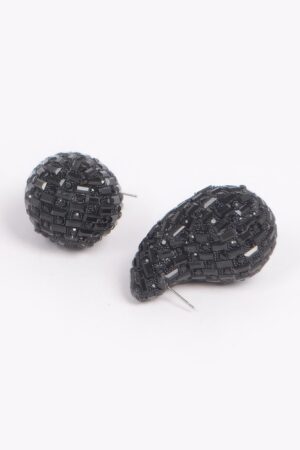 Rhinestone Teardrop Earrings – Post-Back Sparkle
