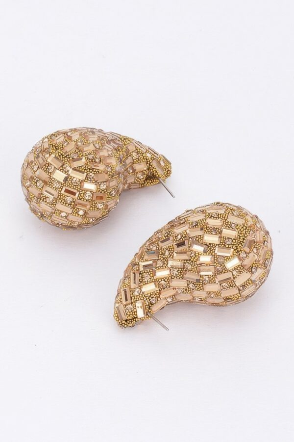 Rhinestone Teardrop Earrings – Post-Back Sparkle