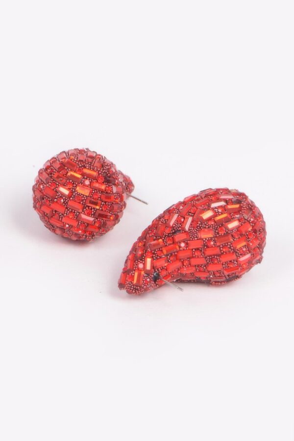 Rhinestone Teardrop Earrings – Post-Back Sparkle