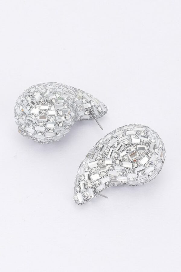 Rhinestone Teardrop Earrings – Post-Back Sparkle