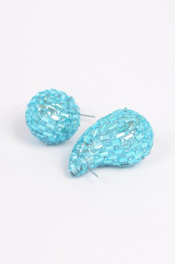 Rhinestone Teardrop Earrings – Post-Back Sparkle