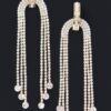 Rhinestone Fringe Drop Earrings – Long Shimmering Dangle