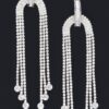 Rhinestone Fringe Drop Earrings – Long Shimmering Dangle