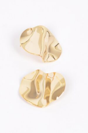 Gold-Plated Wave Earrings – Dual-Tone Gold & Silver