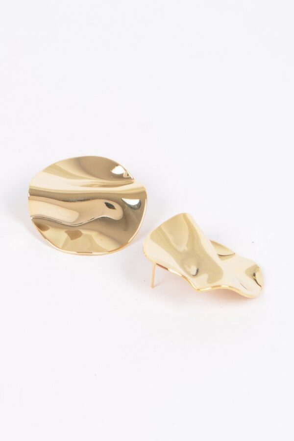 Gold-Plated Wave Earrings – Dual-Tone Gold & Silver