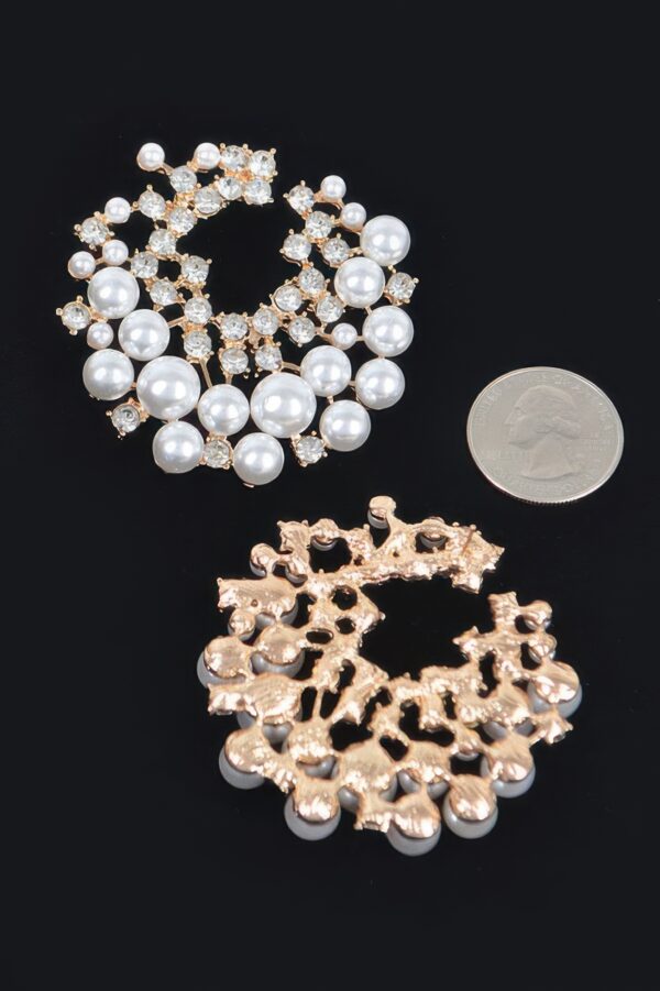 Rhinestone & Pearl Stud Earrings – 2-Pair Set