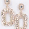 Stone Earring – Square-Cut Rhinestone Drop