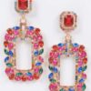 Stone Earring – Square-Cut Rhinestone Drop