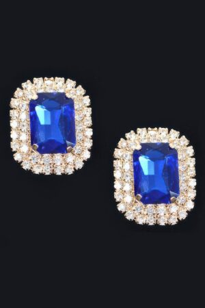 Rhinestone Stud Earring – Polished Round Sparkle