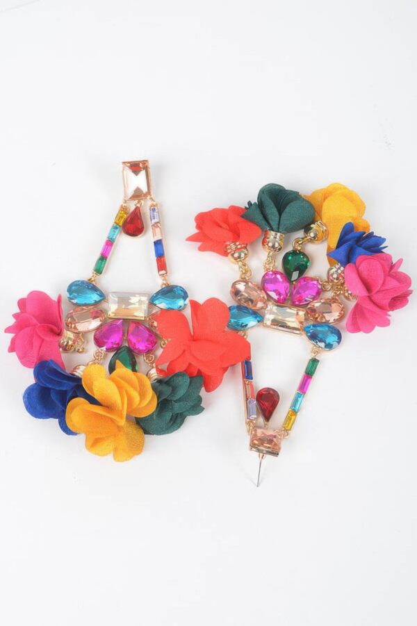 Blossom Bling Rhinestone Drop Earrings – Floral