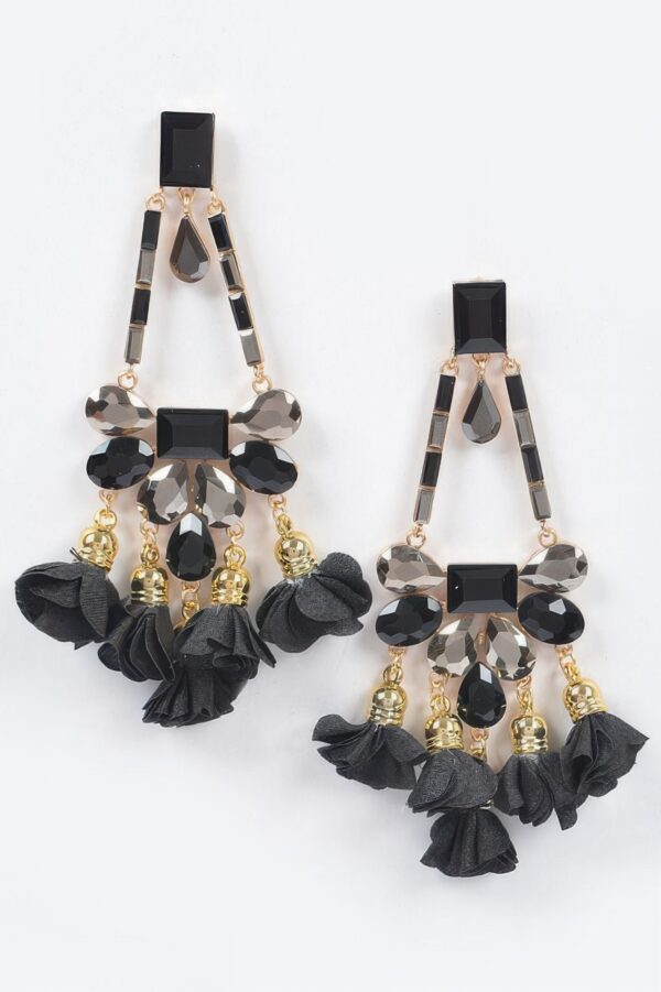 Blossom Bling Rhinestone Drop Earrings – Floral