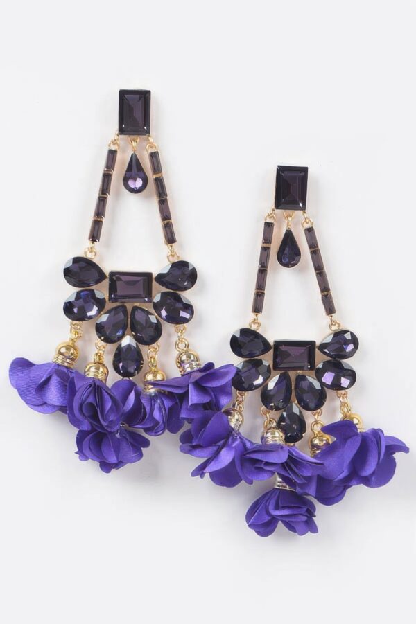 Blossom Bling Rhinestone Drop Earrings – Floral