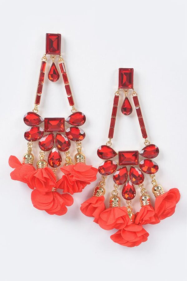 Blossom Bling Rhinestone Drop Earrings – Floral