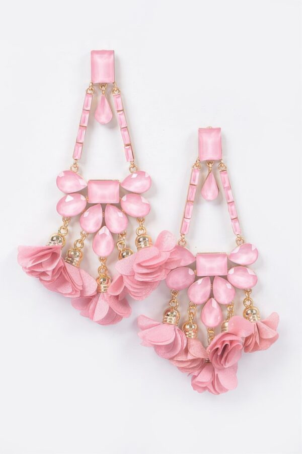 Blossom Bling Rhinestone Drop Earrings – Floral