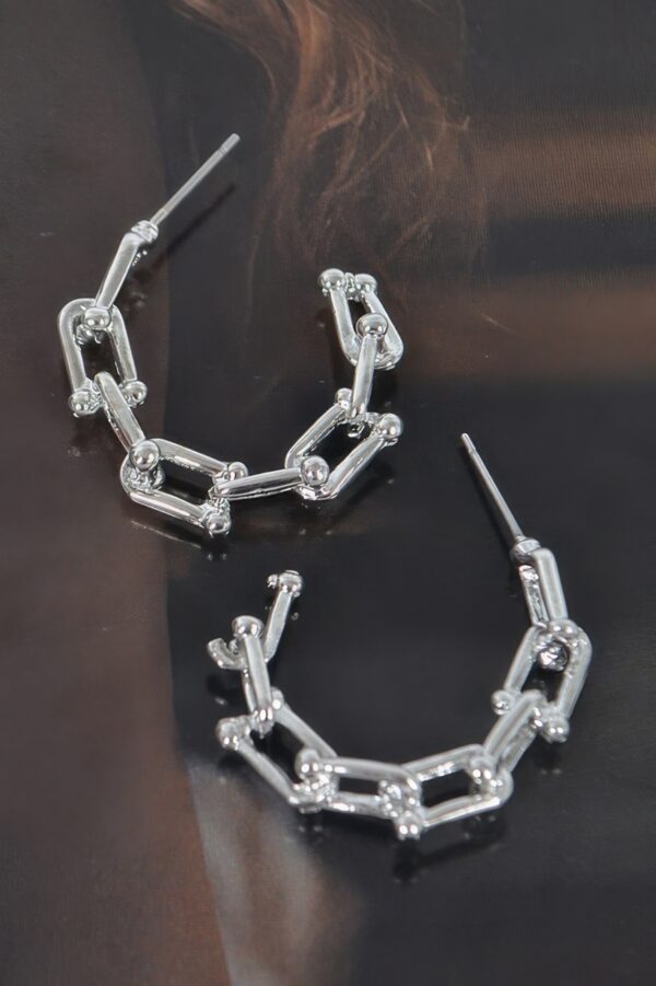 Chain-Link Hoop Earrings – Polished 1 x 1 Inch