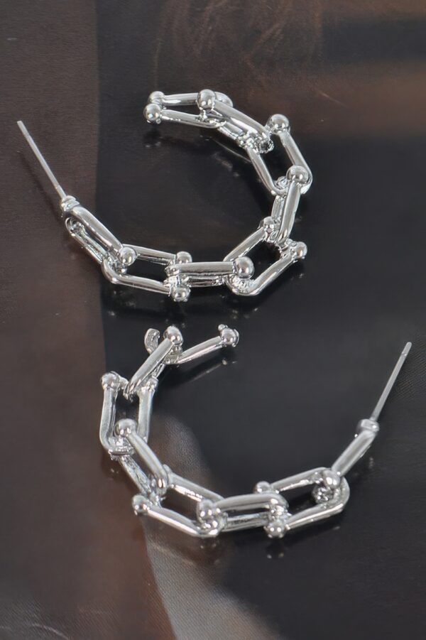 Chain-Link Hoop Earrings – Polished 1 x 1 Inch