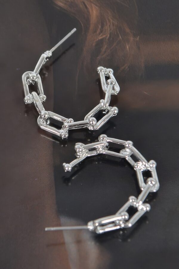 Chain-Link Hoop Earrings – Polished 1 x 1 Inch