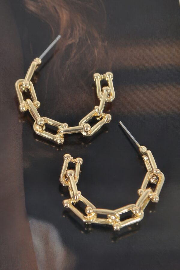 Chain-Link Hoop Earrings – Polished 1 x 1 Inch