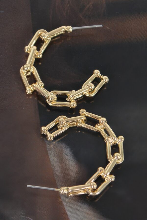 Chain-Link Hoop Earrings – Polished 1 x 1 Inch