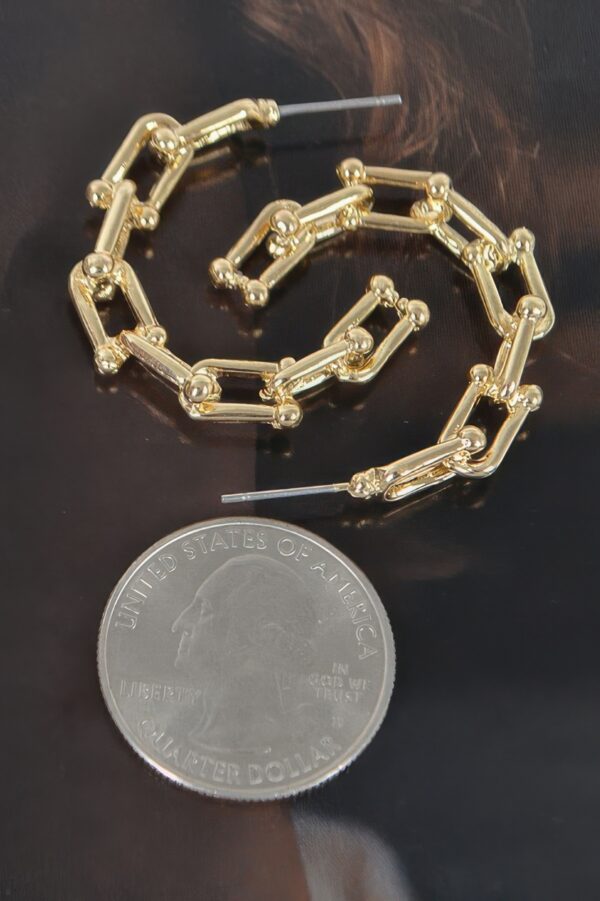 Chain-Link Hoop Earrings – Polished 1 x 1 Inch