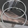 8cm Double Rhinestone Hoop Earrings – Oversized Sparkle