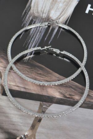 8cm Double Rhinestone Hoop Earrings – Oversized Sparkle