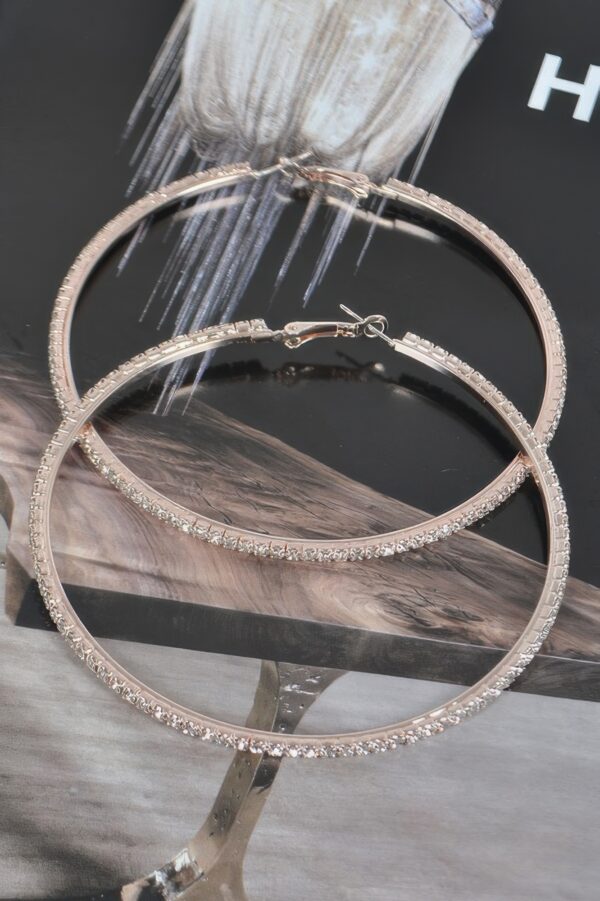 8cm Double Rhinestone Hoop Earrings – Oversized Sparkle