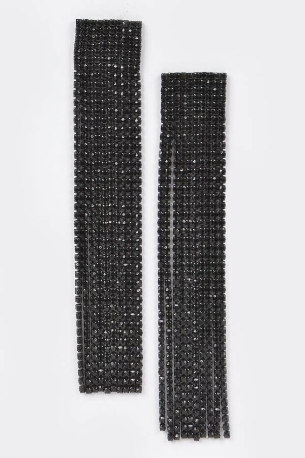 Rhinestone Curtain Drop Earrings – Cascading Sparkle