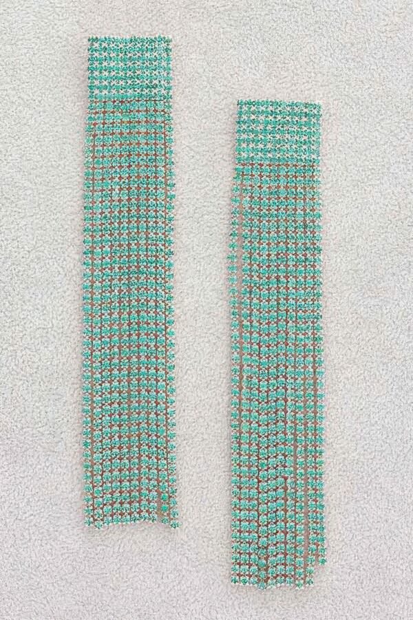 Rhinestone Curtain Drop Earrings – Cascading Sparkle