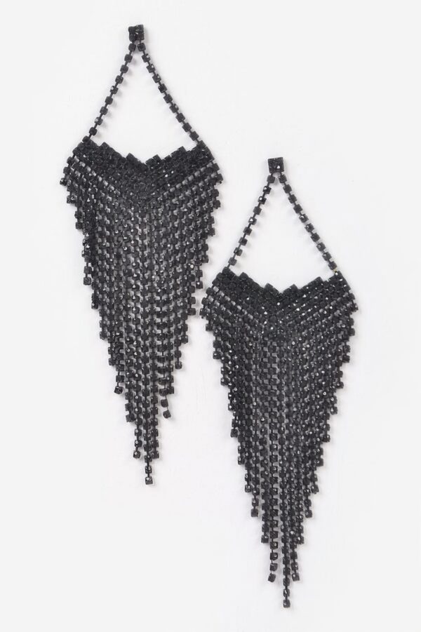 Gatsby Rhinestone Fringe Earrings