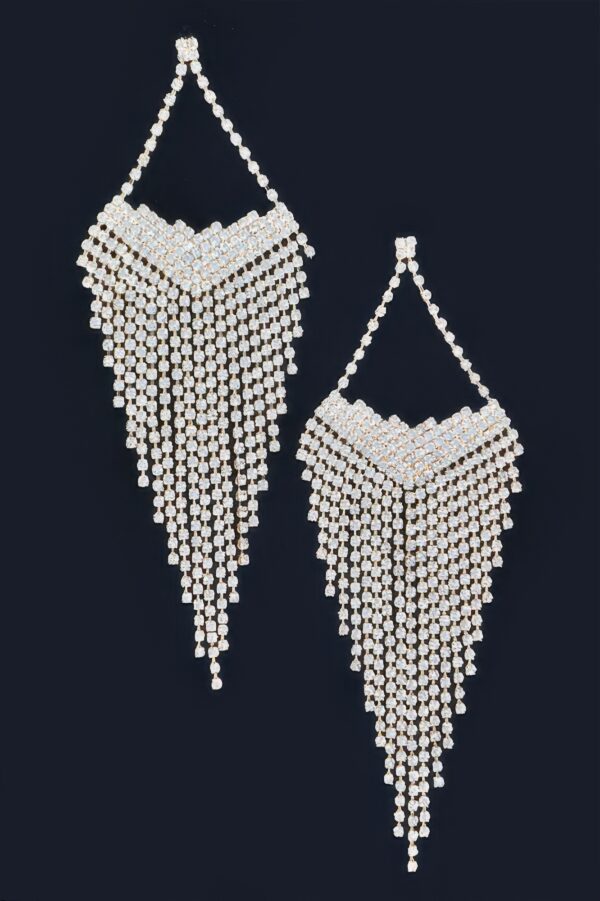 Gatsby Rhinestone Fringe Earrings
